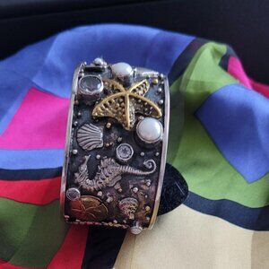 Echo of the Dreamer Botticelli Sea Life Cuff Bracelet